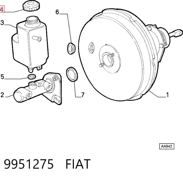 Кришка бачка головного гальмівного циліндру 9951275 Fiat/Alfa/Lancia