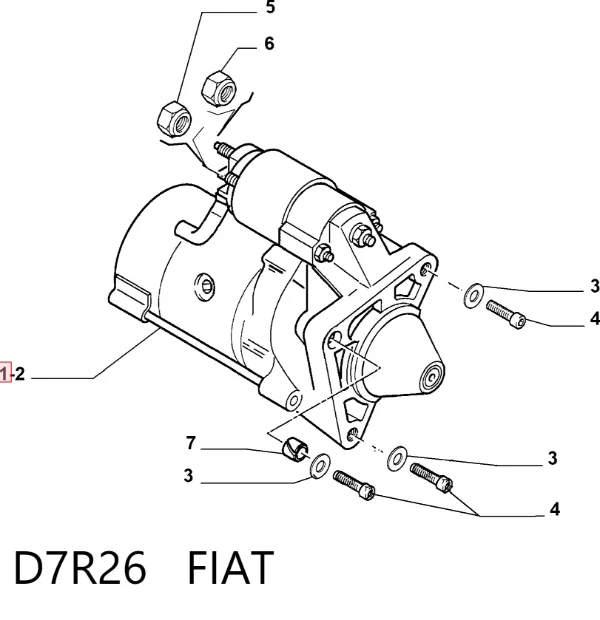 Стартер D7R26 Fiat/Alfa/Lancia