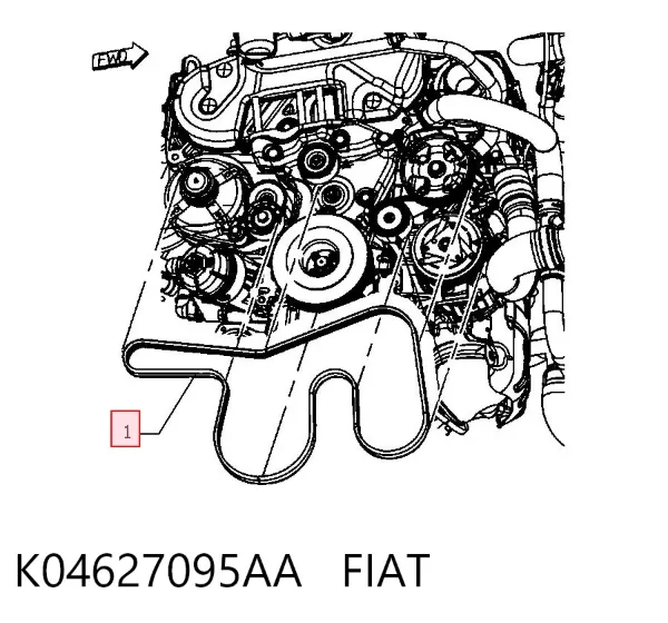 Ремінь генератора K04627095AA Fiat/Alfa/Lancia