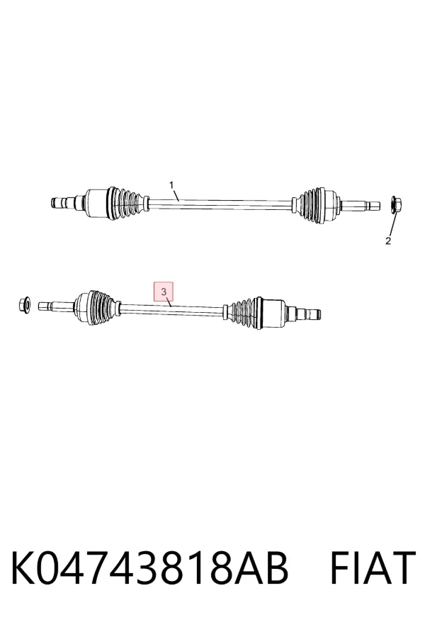 Піввісь задня, права K04743818AB Renault (RVI)