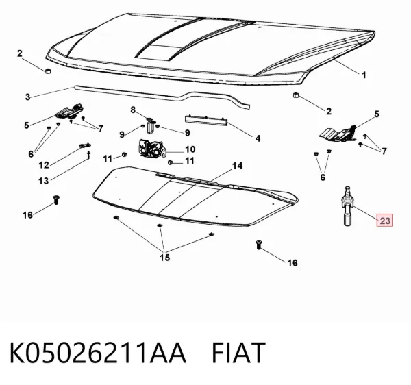 Датчик відкривання капота K05026211AA Fiat/Alfa/Lancia