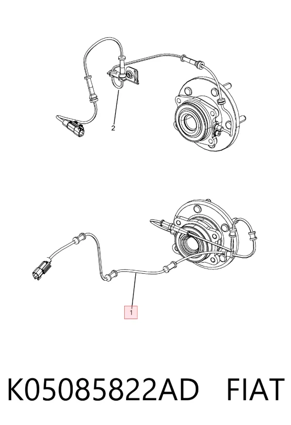 Датчик АБС (ABS) передній, правий K05085822AD Fiat/Alfa/Lancia
