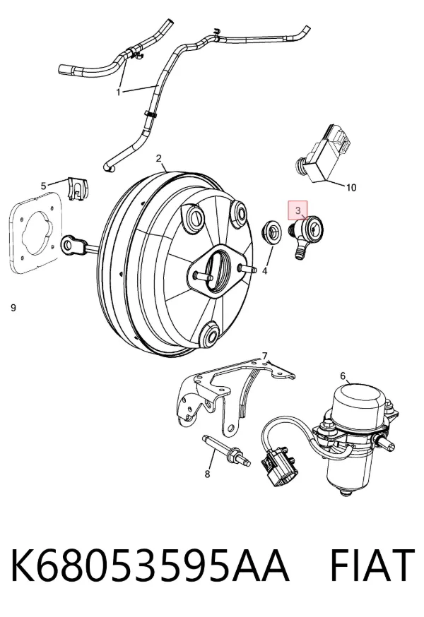 Клапан гальмівної системи K68053595AA Fiat/Alfa/Lancia