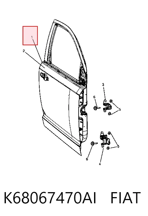 Двері праві передні K68067470AI Fiat/Alfa/Lancia