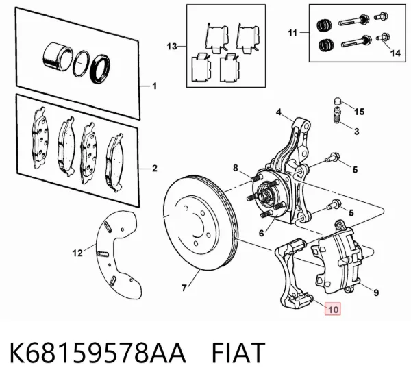 Скоба супорту переднього K68159578AA Fiat/Alfa/Lancia