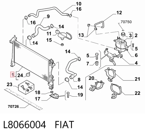 Радіатор L8066004 Fiat/Alfa/Lancia