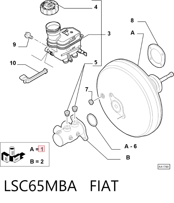 Підсилювач гальм LSC65MBA Fiat/Alfa/Lancia
