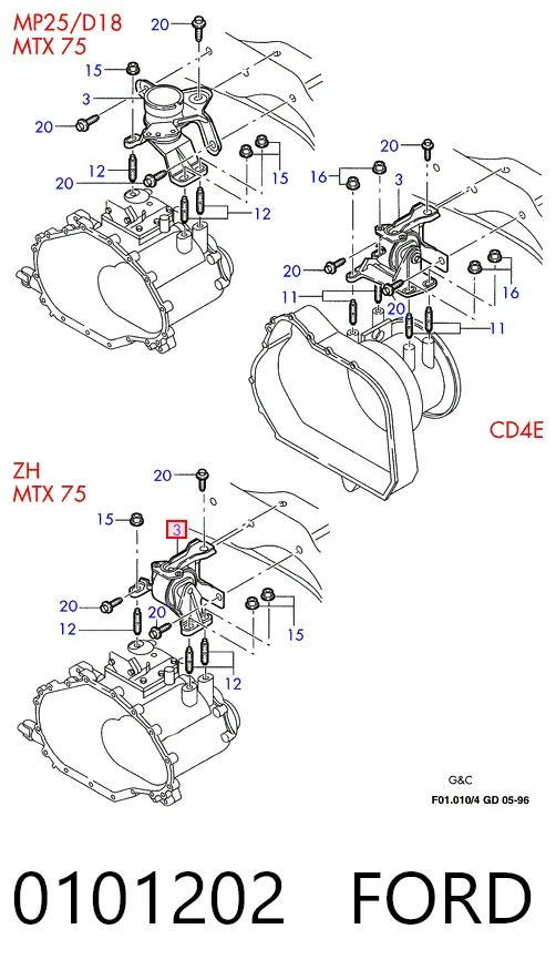 Подушка (опора) двигуна, ліва Ford Mondeo II