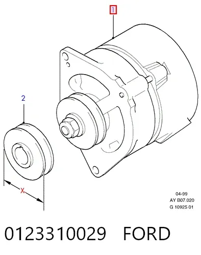 Генератор 0123310029 Ford