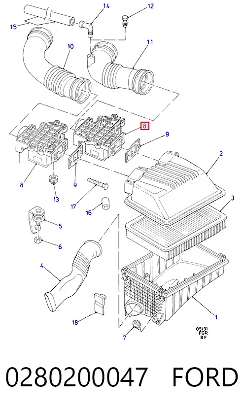 ДМРВ Ford Sierra II