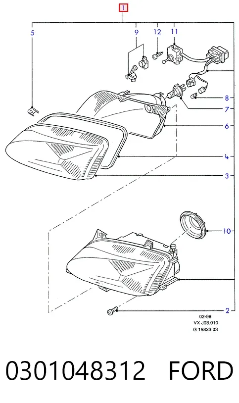 Фара права 0301048312 Ford