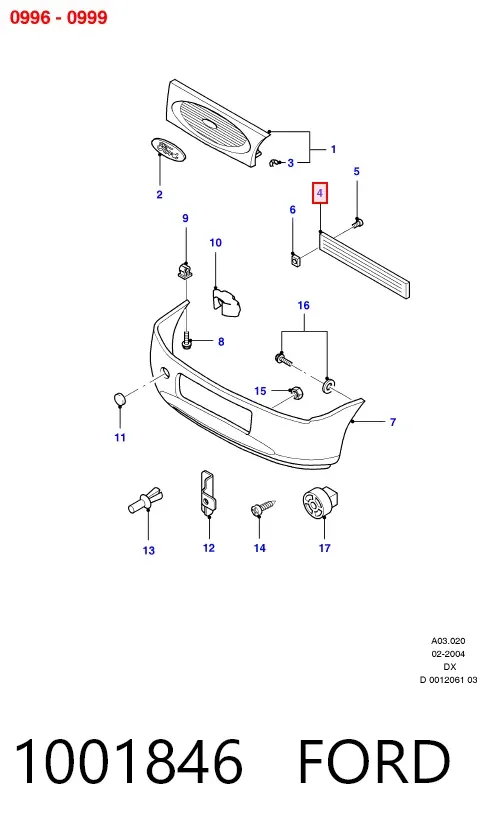 Решітка радіатора 1001846 Ford