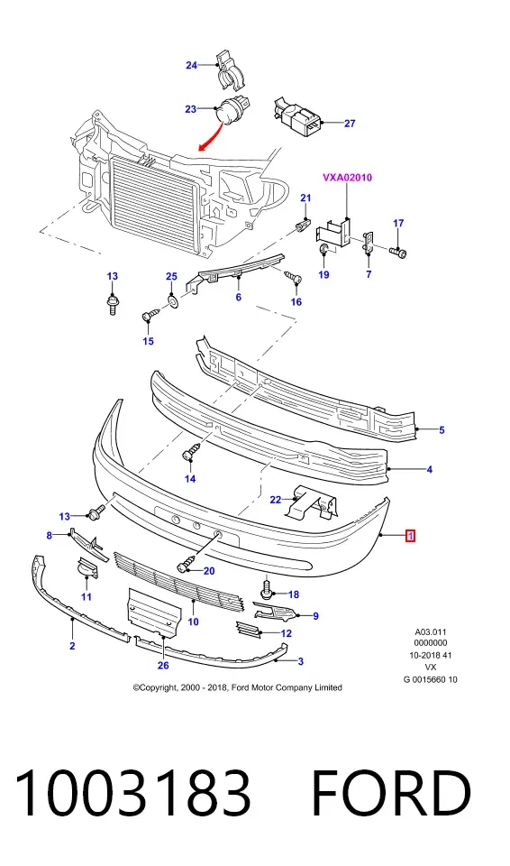 Передній бампер Ford Galaxy I VX