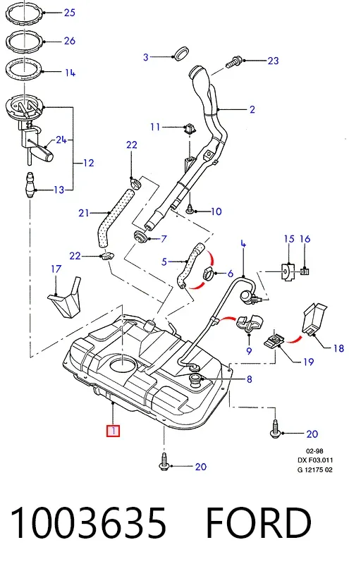 Паливний бак Ford Fiesta COURIER
