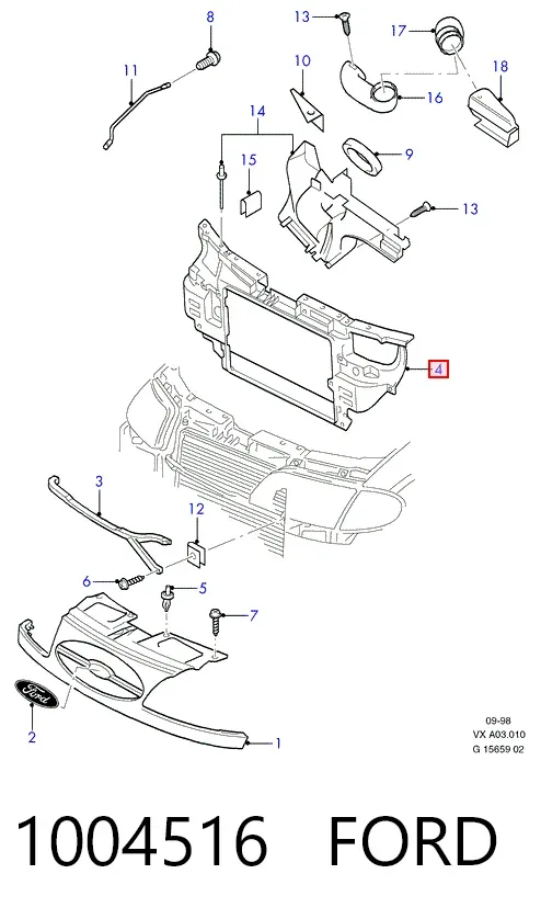 Рамка радіатора Volkswagen Sharan I