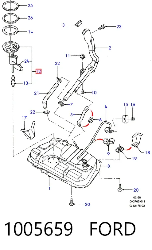 Датчик рівня палива Ford Fiesta Mk4