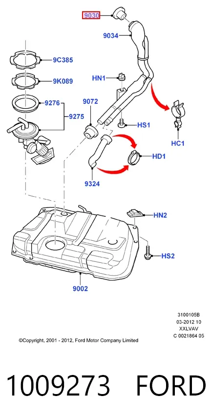 Пробка бензобаку 1009273 Ford