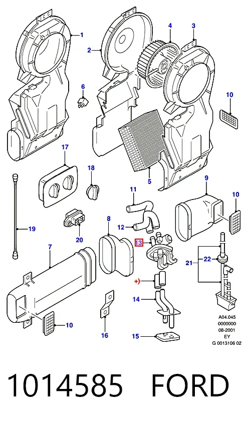 Кран пічки 1014585 Ford