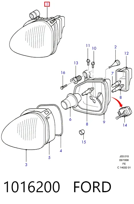 Фара ліва Ford Scorpio II
