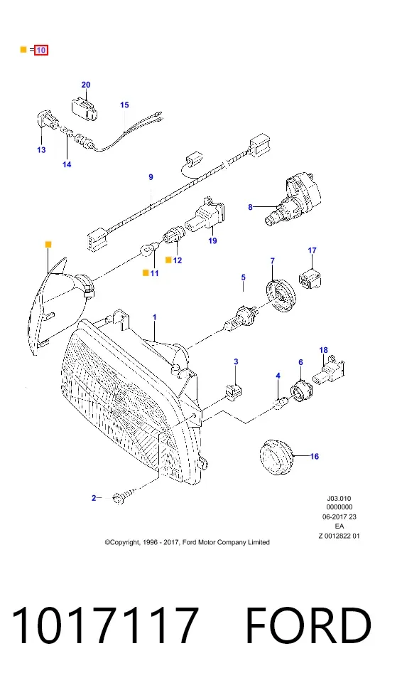 Вказівник повороту лівий 1017117 Ford