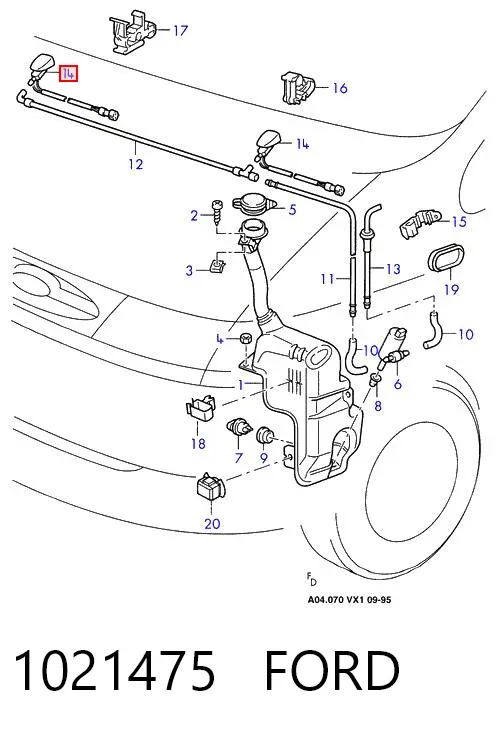 Форсунка омивача 1021475 Ford