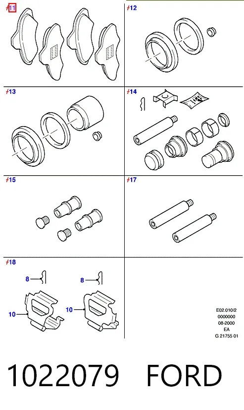 Передні тормозні колодки 1022079 Ford