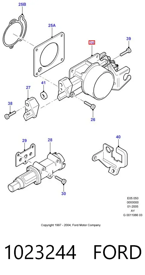 Дросільна заслінка 1023244 Ford