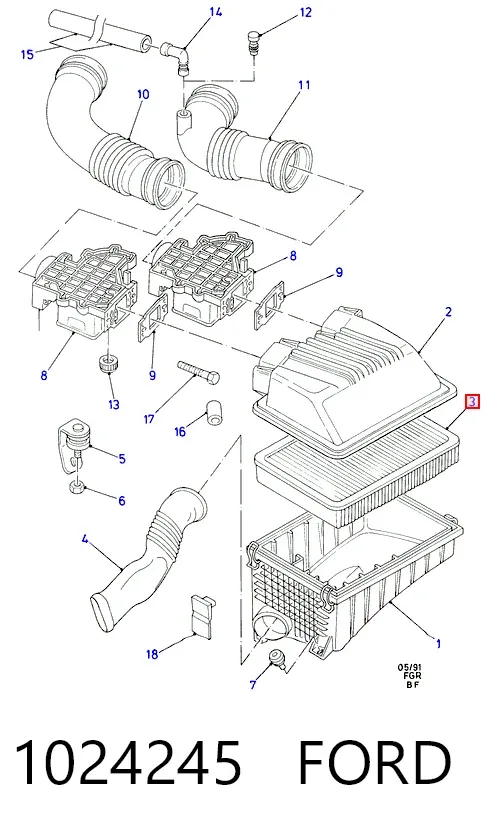 Повітряний фільтр 1024245 Ford