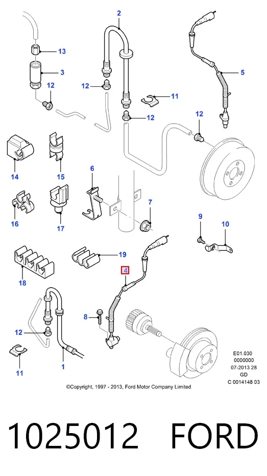 Датчик АБС передній 1025012 Ford