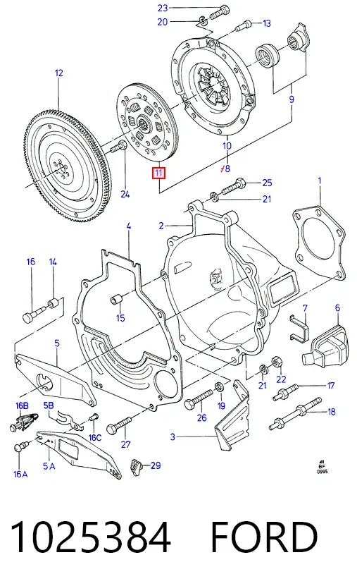 Диск зчеплення 1025384 Ford