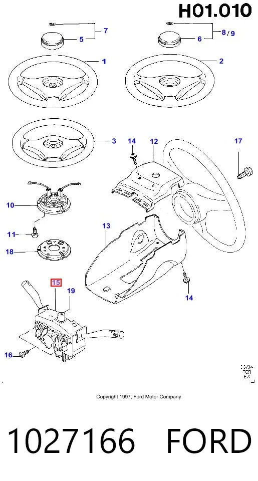 Перемикач підрульовий, лівий 1027166 Ford
