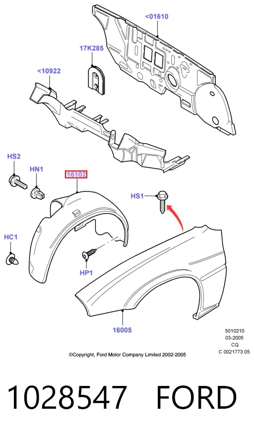 Підкрилок передній лівий Ford Ka RBT