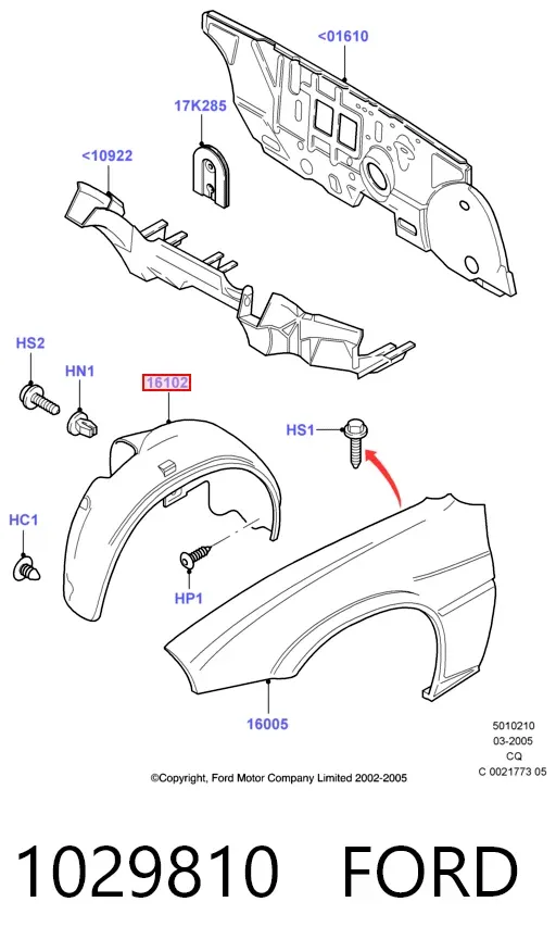 Підкрилок передній правий Ford Ka RBT