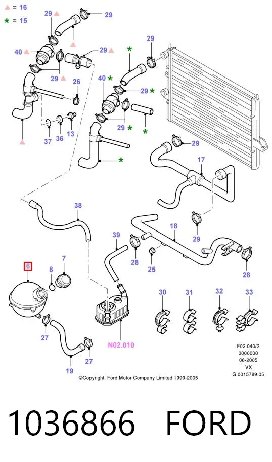 Бачок системи охолодження 1036866 Ford