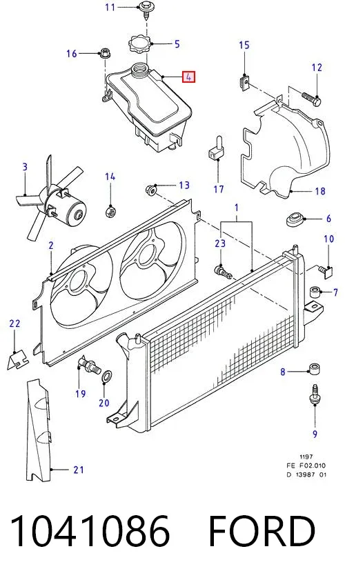 Бачок системи охолодження 1041086 Ford