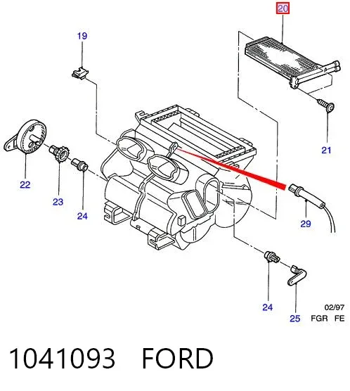 Радіатор пічки 1041093 Ford