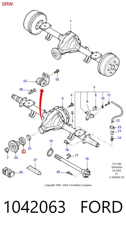 Сальник хвостовика 1042063 Ford