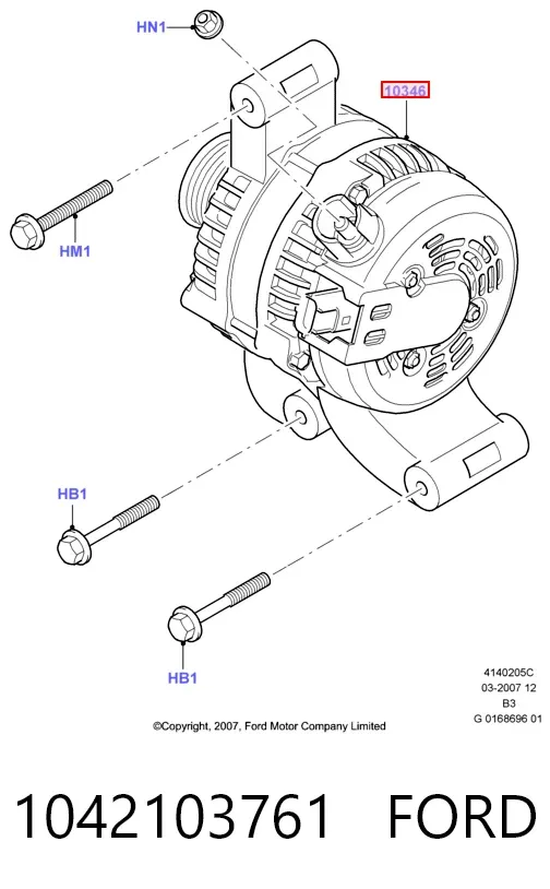 Генератор 1042103761 Ford