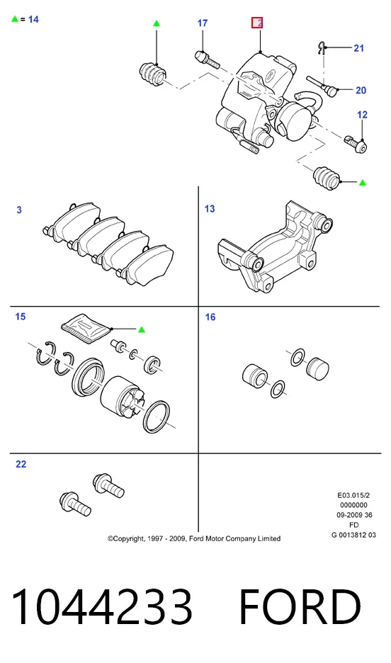 Супорт задній лівий 1044233 Ford