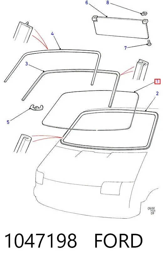 Лобове скло 1047198 Ford