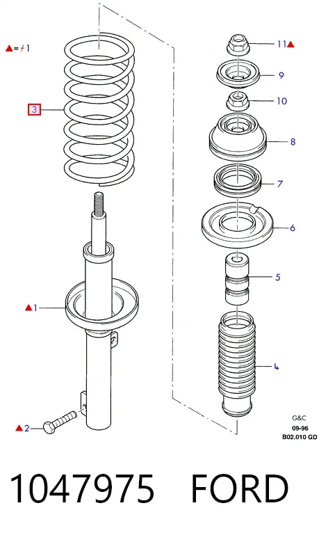 Пружина передня 1047975 Ford