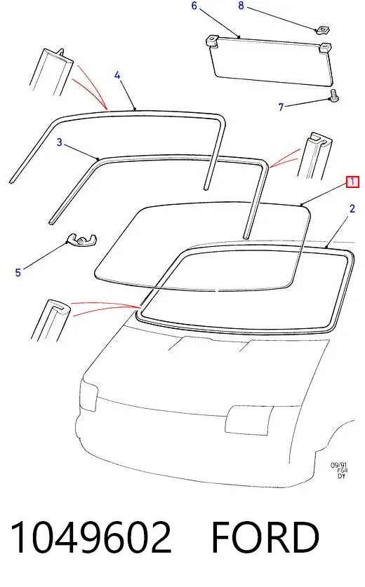 Лобове скло 1049602 Ford