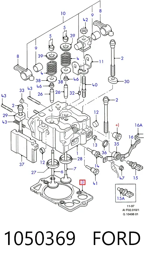 Прокладка ГБЦ 1050369 Ford