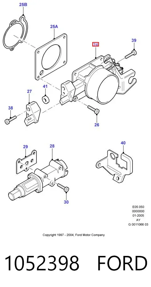 Дросільна заслінка 1052398 Ford