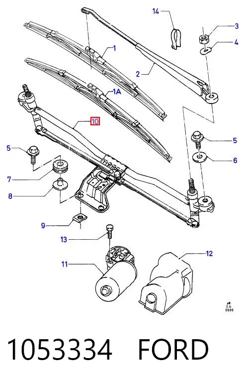 Трапеція двірників 1053334 Ford