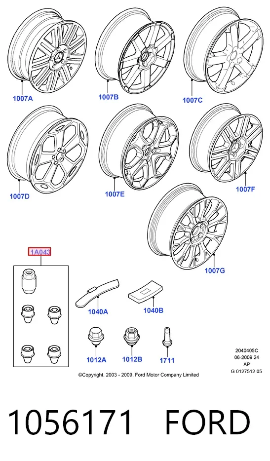 Колісний болт Ford Fiesta Mk5