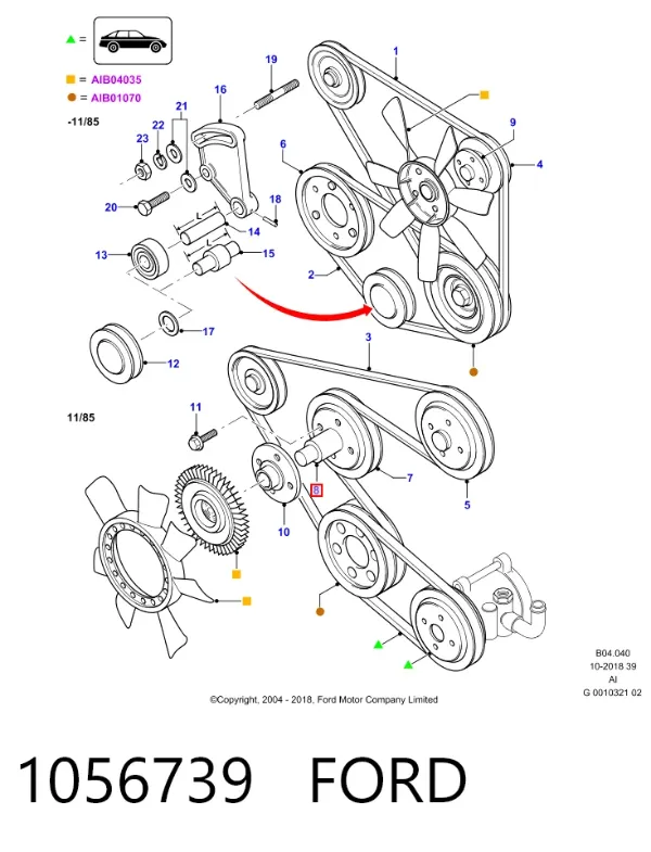 Кронштейн віскомуфти системи охолодження, опорний 1056739 Ford