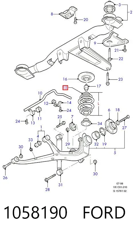 Задні пружини 1058190 Ford
