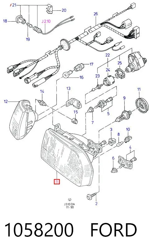 Фара ліва 1058200 Ford