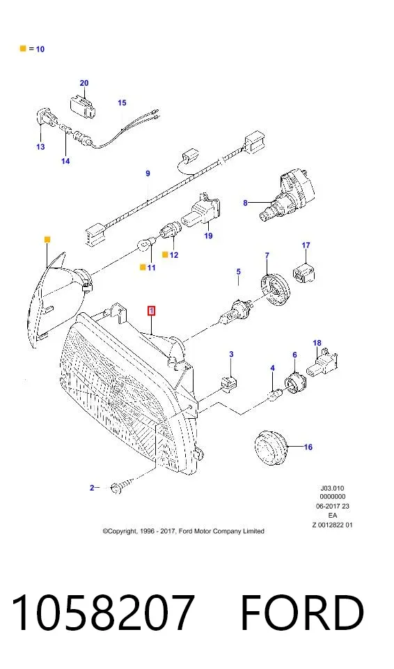 Фара ліва 1058207 Ford